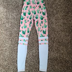 Like New Cactus Succulent Print Leggings